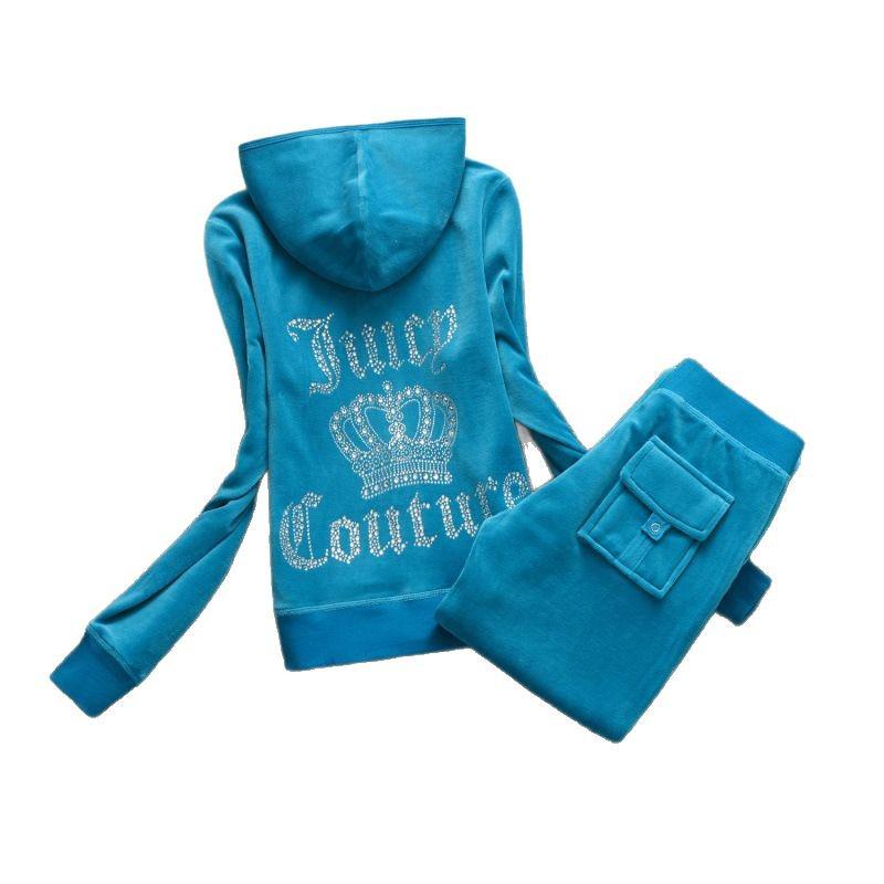 Women's Velvet Sportswear Set: Hot Drill Letter Hoodie & Straight-Leg Pants, Slim Fit Two-Piece.