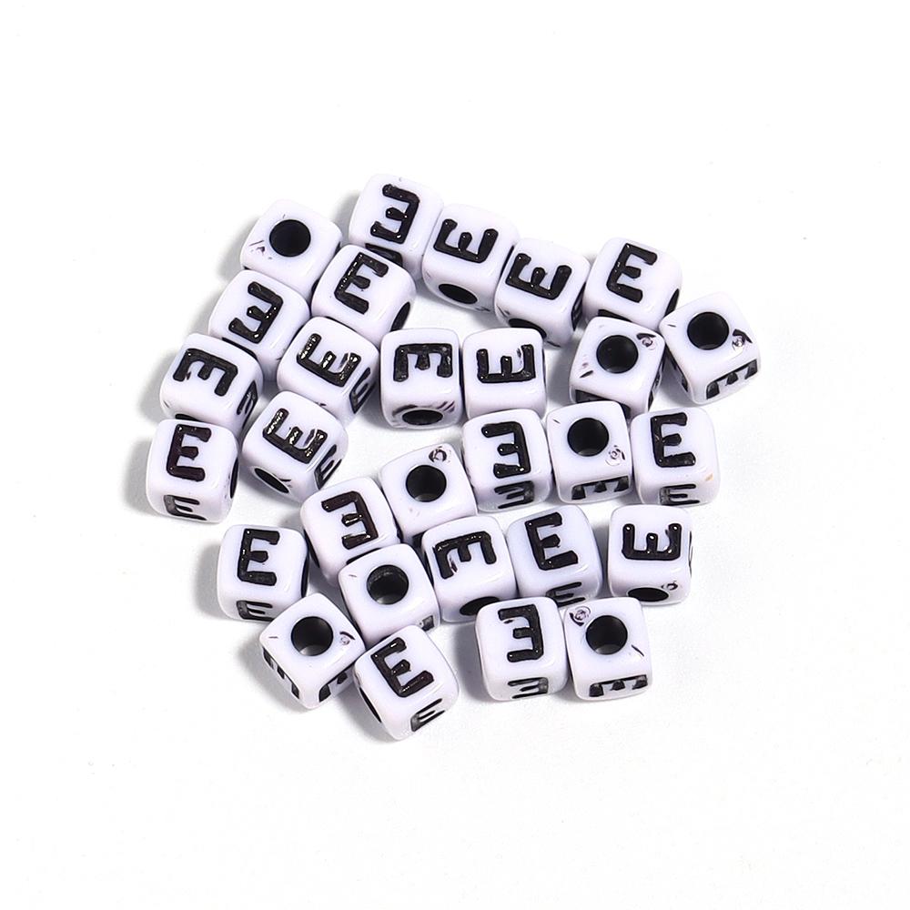 50-100Pcs White Square Acrylic Letter Beads A- Z Cube Loose Spacer Beads Alphabet Beads DIY Bracelet Jewelry Making Accessories