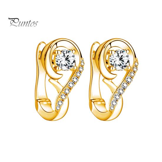 

1 Pair Stud Earrings Shiny Rhinestones Inlaid Musical Note Design Ear Studs Lightweight Geometric Design Earrings Jewelry Gift золотистий
