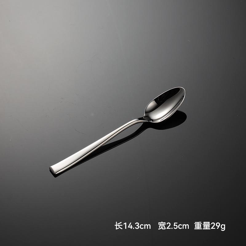 Forged 304 stainless steel square handle oblique western tableware knife and fork spoon hotel heavy main meal knife and fork