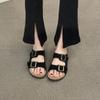 Slippers Women's Summer Outer Wear New Thick-soled Soft-soled Beach One-word Sandals Retro Boken Shoes Breathable and Non-slip