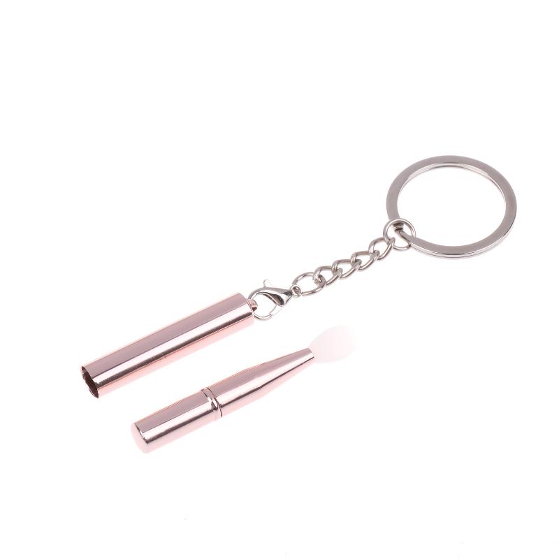 

1 шт. Многофункциональная силиконовая кисть для губ, портативная с крышкой, брелок, пыленепроницаемая, кисть для помады, кисть для теней для век прозрачный