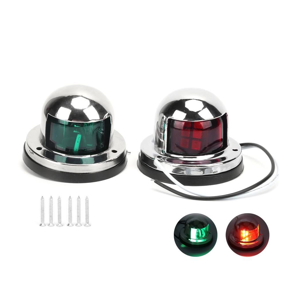 8?LED Boat Navigation Light RedGreen Signal Lamp Stainless Steel Yacht Parts 1.6W 12V