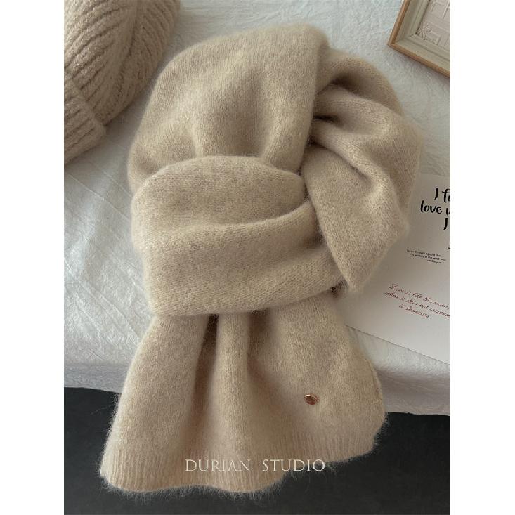 Nouă eșarfă din lână tricotată din cașmir pentru femei, cupluri, nouă eșarfă versatilă de culoare solidă iarnă