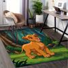 Office Rug Lion Cub, Forest Theme 3D Printed Anti-Slip Rug-Machine Washable for Living Room