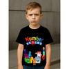 European sizes 3D Printed Polyester Boys Tee | Numberblocks Fun Design Vibrant characters and show logo showcase educational cartoon fashion