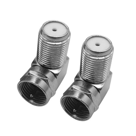 F Type Right Angle Male to Female TV Plug Coaxial Coax Cable Adaptor Connector