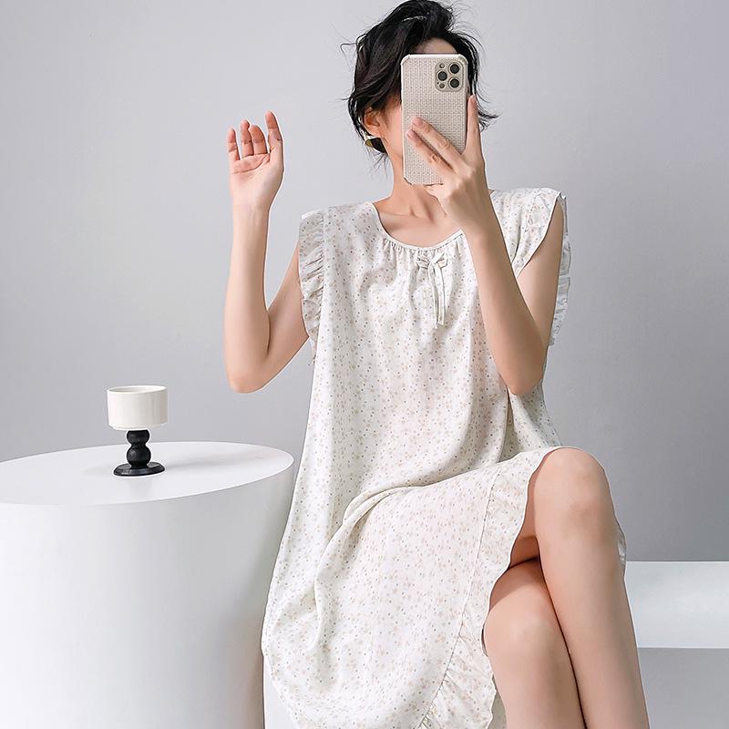 Women's Cotton Silk Camisole Pajama Dress - Summer, Loose Fit, Cute Japanese Style, Sexy and Thin, Perfect for Students