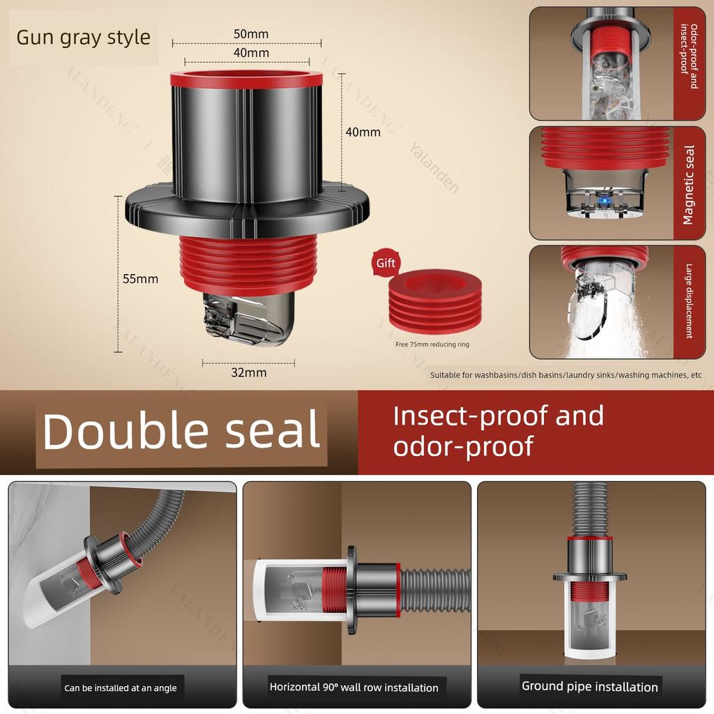 Anti-Odor Drain Plug for Sewer Pipes, Anti-Odor Sealing Plug for Sink and Washbasin Drainage Pipes, Special Accessory for Blocking Odors