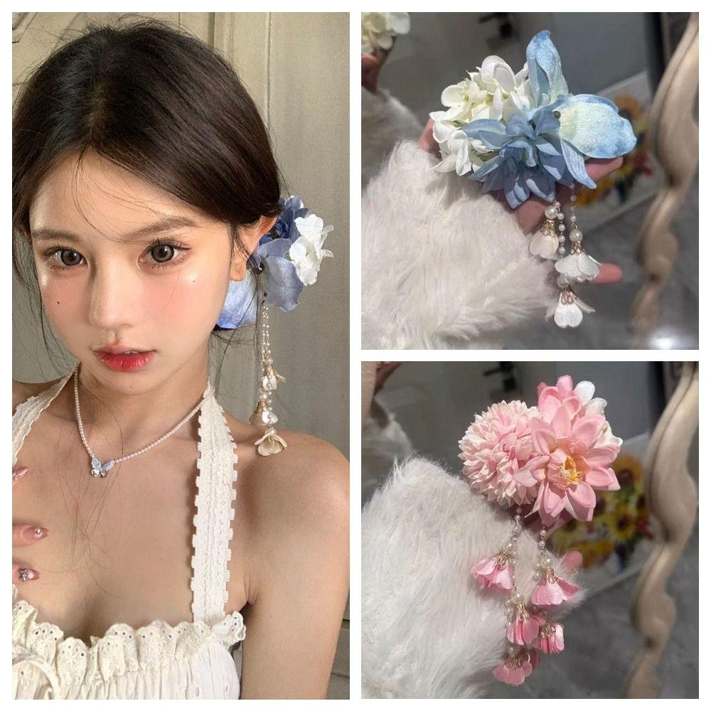 Headwear Hairpin Tassel Barrettes Fashion Lily Flower Hair Clip  Women