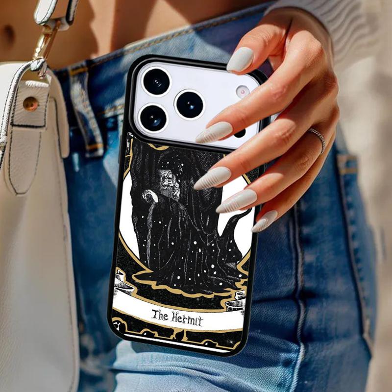 The Hermit Tarot Card Witchcraft Phone Case For iPhone 17 Air 14 15 13 12 Max Cover For Apple 16e 11 Pro Max Plus Coque