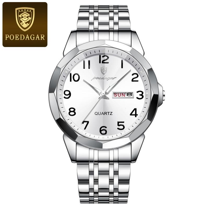 Montre Homme Marque Top Mode Luxe Étanche Double Calendrier Nouvelle Quartz Lumineuse Montre-bracelet