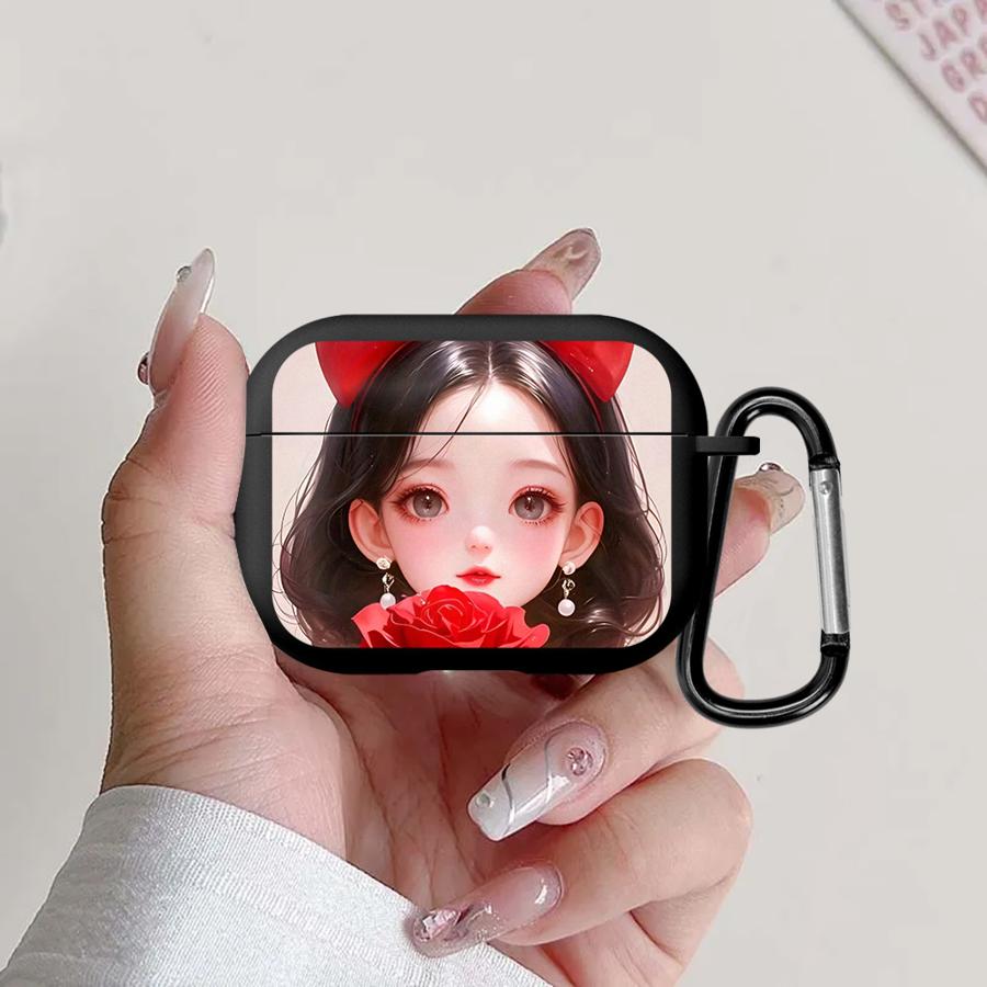 

Girl Holding The Flowers Earphone Cases Cover Case For Airpods Pro 1 3 Pro3 2 4 Pro2 Airpods 1