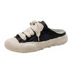 Grape mother studiolee summer round head lace-up canvas shoes versatile dissolving semi-drag casual sports board shoes women