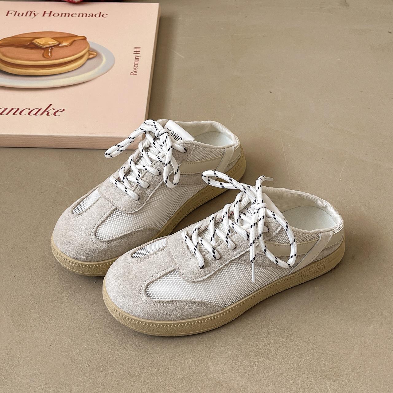 

Нишевый дизайн крутые тапочки женские лето 2025 новые студенческие уродливые милые тапочки с большой головой ретро крутые тапочки 40 светло-серый