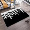 Tappeto con motivo tastiera di pianoforte bianco e nero per soggiorno moderno Adatto per l'uso come antiscivolo per divani in soggiorno e camera da letto
