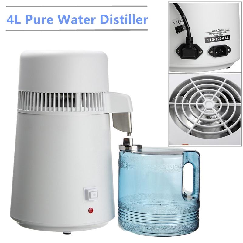 220VAC 4L Stainless Steel Water Filter Household Distilled Water Machine Distilled Water Machine Safe Health Drinking EU Plug