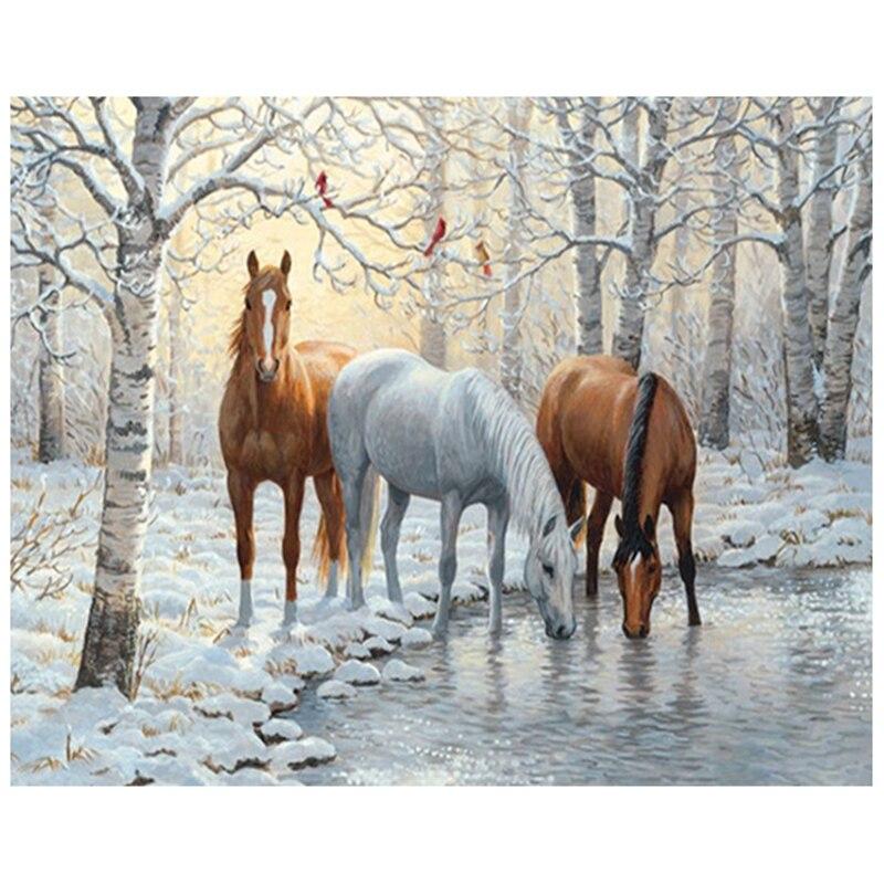 5D Diy Pferd Diamant Malerei Kreuzstich Volle Runde Diamant Stickerei Tiere Mosaik Strass Kits Wand Kunst Wohnkultur