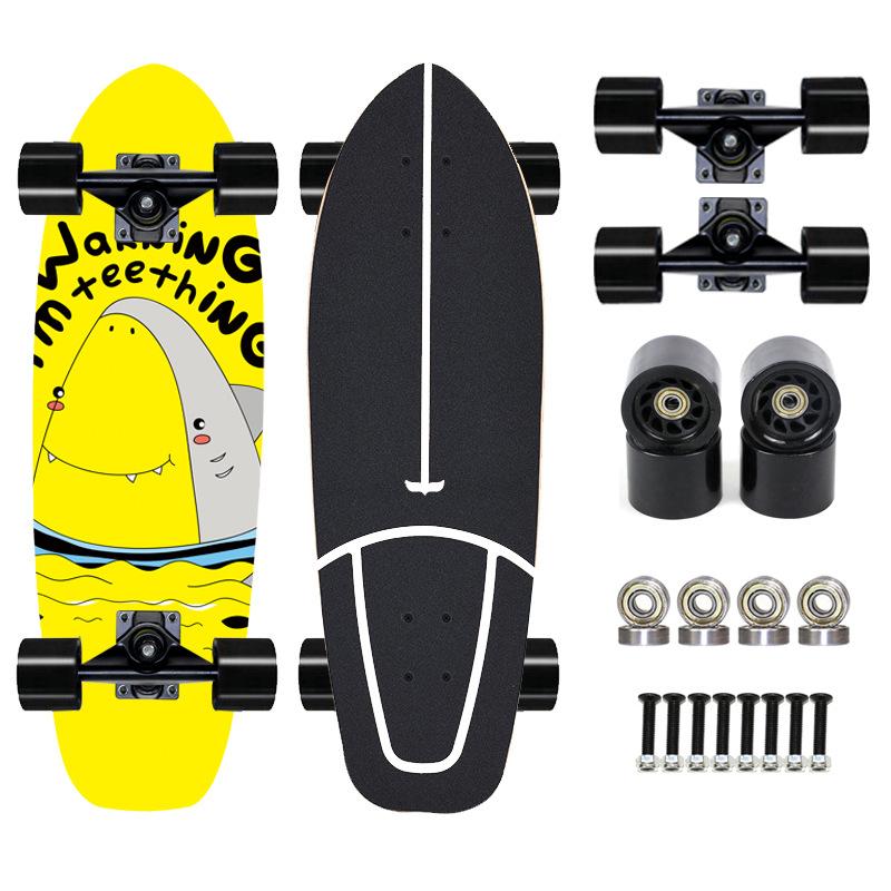 Thailand Maple Big Fish Board Single Upturned Skateboard Walking Board Land Surfboard Brush Street Board Four