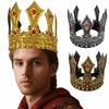Středověký styl kovová knížecí tiára zirkon Halloween kostýmní doplňky jednoduchá královská koruna svatba