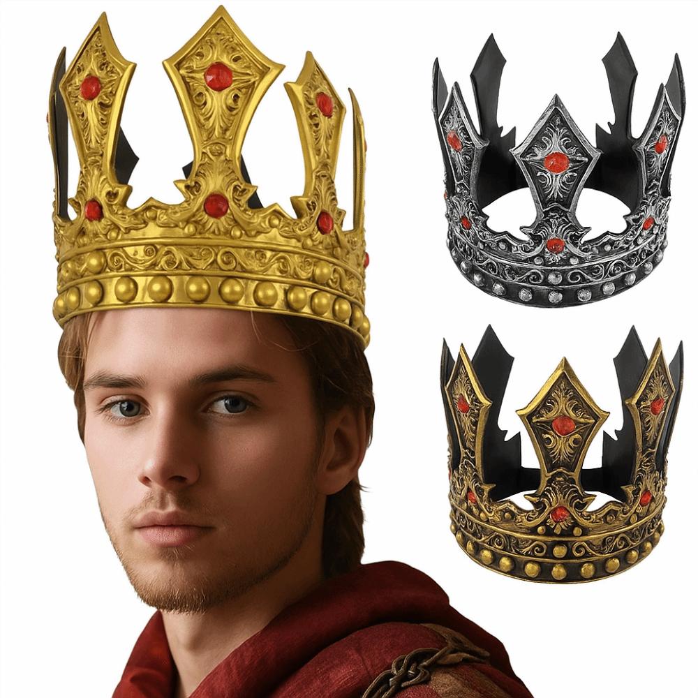 Středověký styl kovová knížecí tiára zirkon Halloween kostýmní doplňky jednoduchá královská koruna svatba