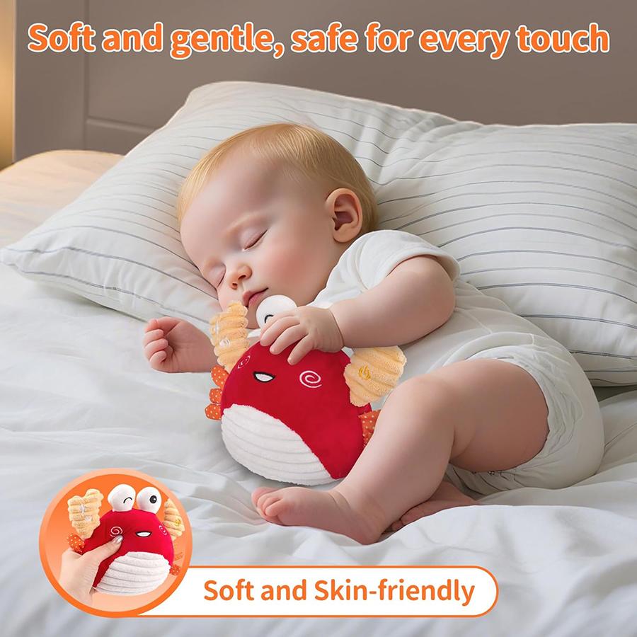 Zabawki dla niemowląt 0-6 miesięcy – Raczkujący Tańczący Podskakujący Muzyczny Uczący Pluszowy Krab Raczkujące Muzyczne Interaktywne Zabawki dla Niemowląt