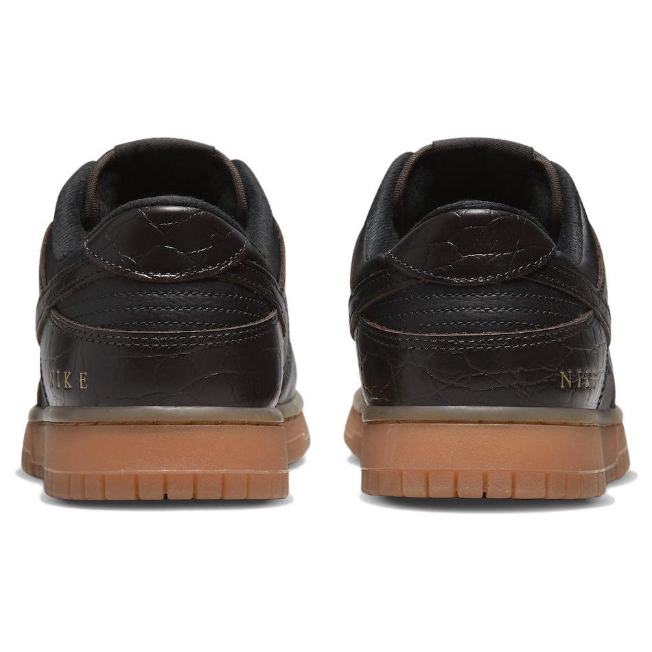 Nike Dunk Low SE Chocolate Croc Men Sneakers Black Velvet-Brown Brown-Basalt DV1024-010