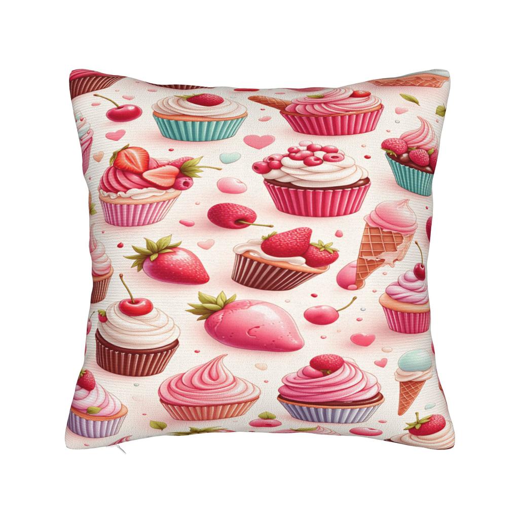 Delightful Cupcake Pillowcases Retro Trendy Pillow Case For Office Car Home Decor Soft Pillow Cover