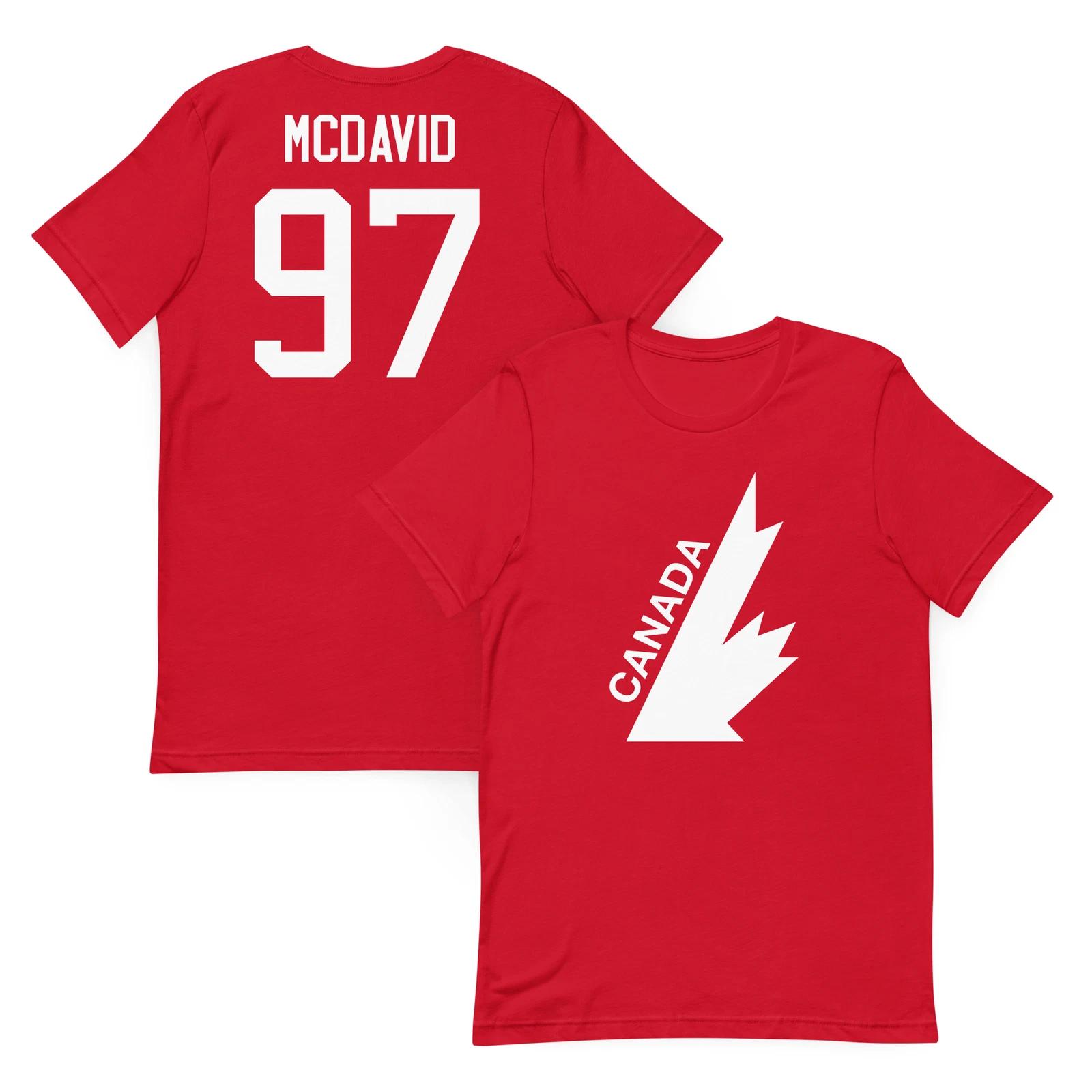 Retro Team Canada Connor McDavid 97 Jersey T-Shirt 4 Nations Faceoff 4XL
