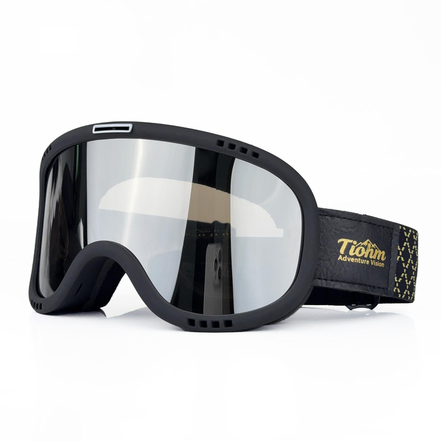 Tiohm Vintage Motorcycle Helmet Goggles - Classic Retro Design, Wind & Sand Proof for Cruiser Riding