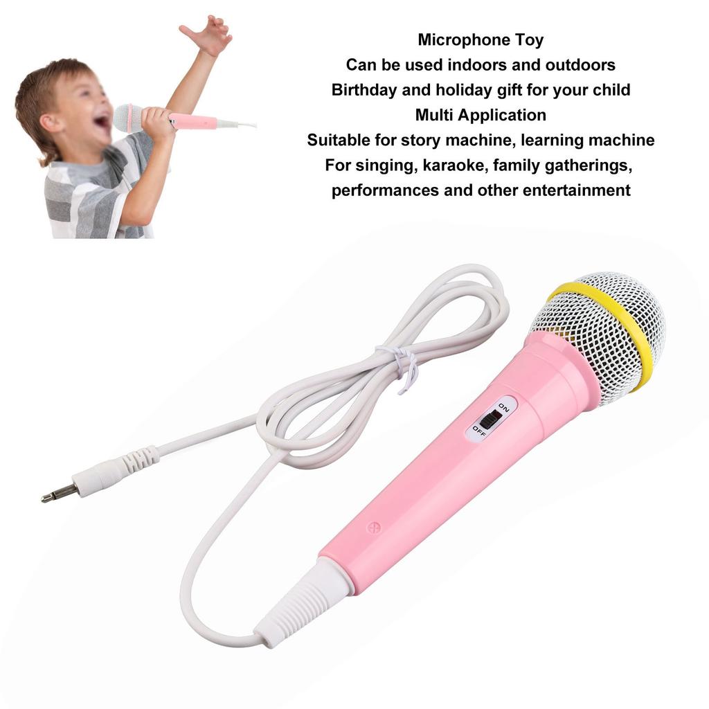 Kabelmikrofon für Kinder 3,5-mm-Stecker Geringe Verzerrung Tragbares Musikspielzeug Kinder-Gesangsmikrofon für Karaoke Familienfeier
