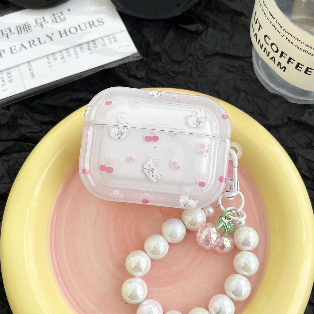 Cartoon Cherry Rabbit for AirPods Pro1 Apple Bluetooth Wireless 1/1/1 Generation Earphone Cover Cute Soft