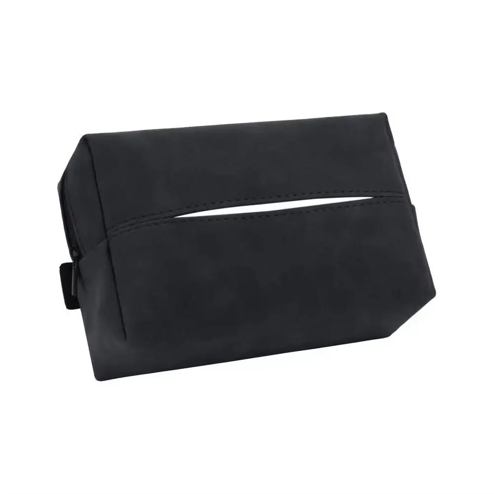 Premium Car Tissue Box - Faux Suede Backseat Hanging Design, Luxury Auto Armrest Tissue Holder, Stylish In-Car Decoration for En