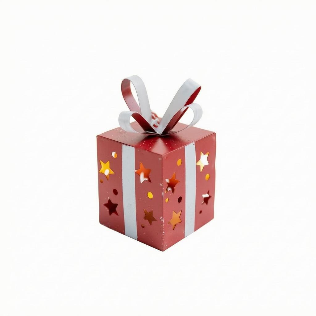 Iron Gift-Box Decoration Miniature Metal Christmas Painted