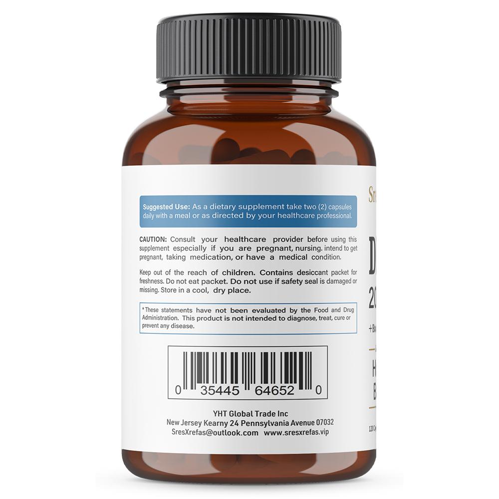 Diindolylmethane (Dim) Supplement, With Black Pepper Fruit Extract, 120 Capsules Per Bottle