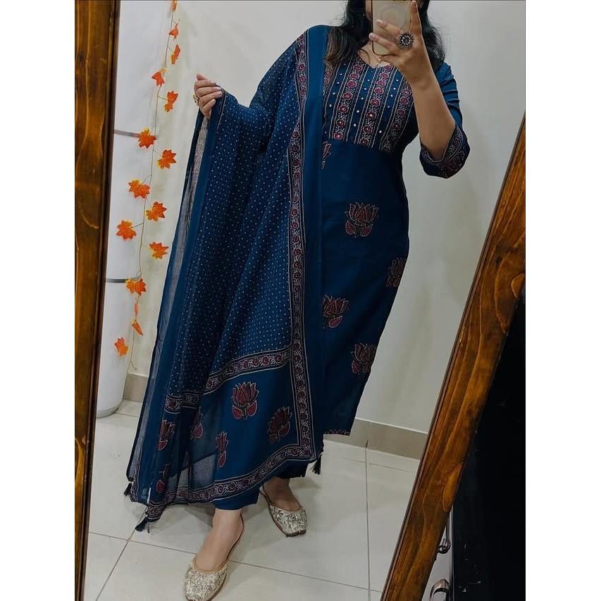 Pakistani Designer Ethnic Kurta Pant Dupatta Set Bollywood Party Wear Top Kurti