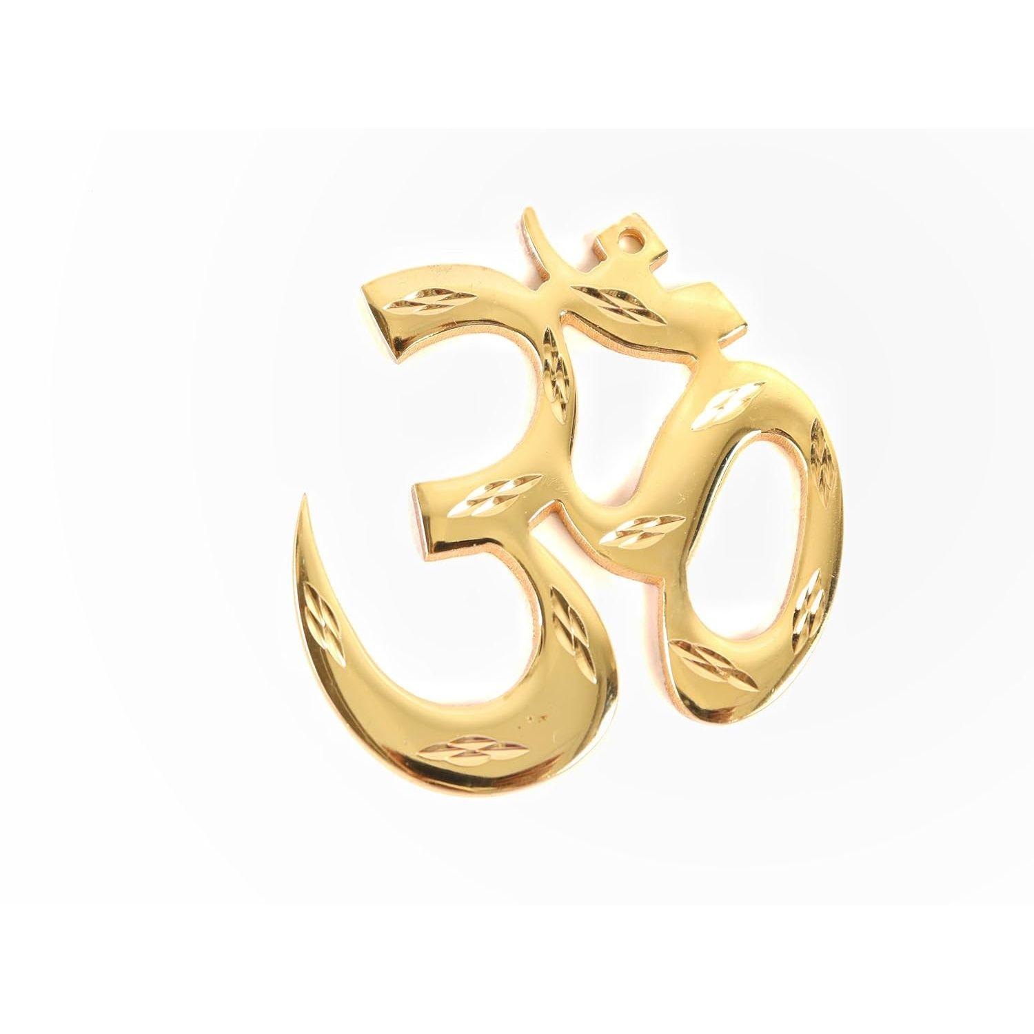 The Spiritual Living Pure Brass Fancy Om for Door Entrance | 3 Inch | Om | | Wall Decor