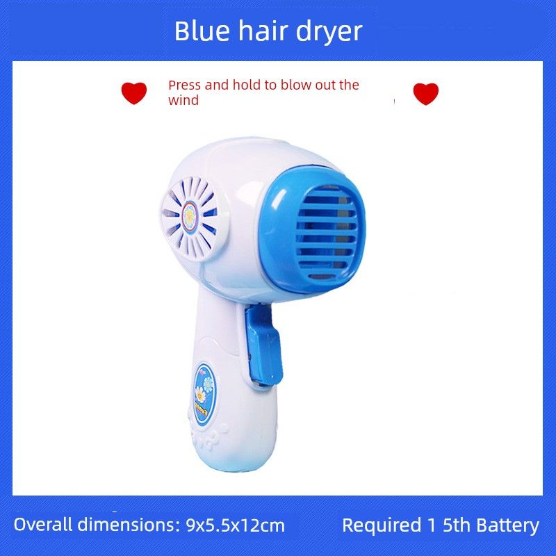 

Kids Hair Dryer Children Hair Dryer Boys Toys Girls Hair Dryer Artificial Electric Washing Machine Refrigerator Fan Hair dryer (blue)-open to blow out