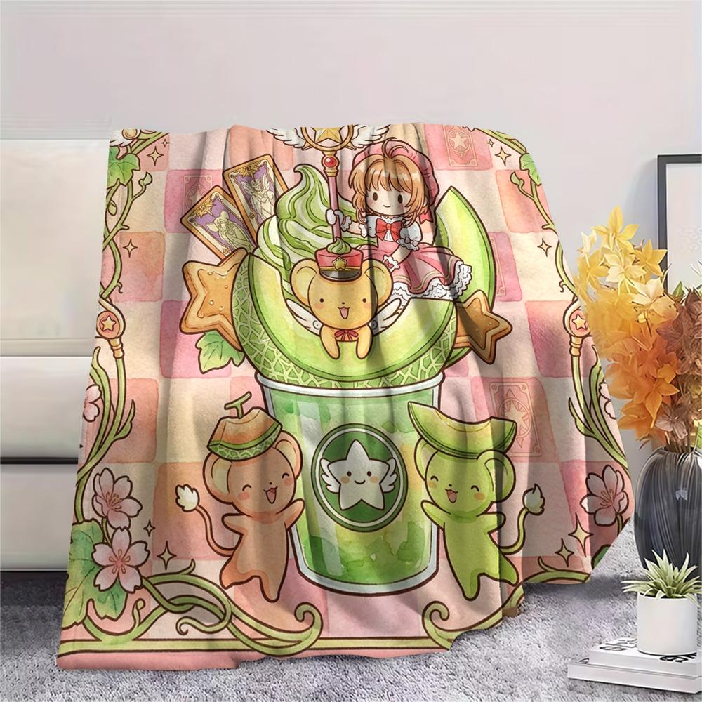 Cardcaptor Sakura Print Flannel Blanket, Ultra Soft High Quality All Seasons Warm Throw, Home Decor Cozy Blanket, Perfect Christmas Gift