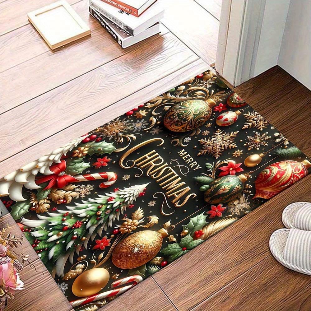 

1pc Celebrate Christmas Area Rug, Slip-Resistant, Easy-Clean, Stain-Resistant, Perfect for Cozy Living Rooms, Bedrooms, Kitchens, Offices, a 60cm by 90cm