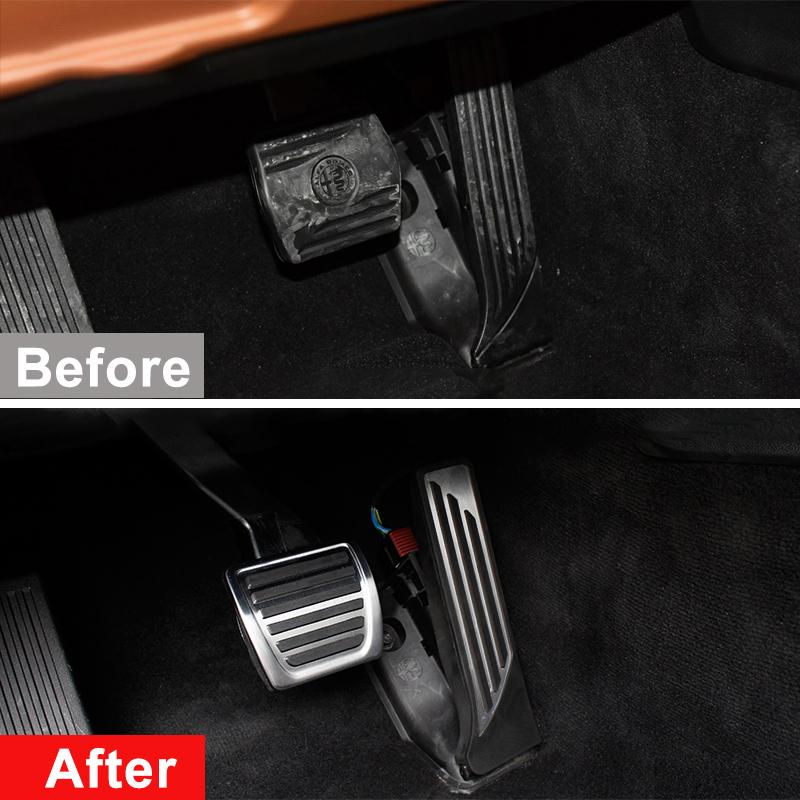 For Alfa Romeo Giulia 2016 2017 2018 2022 2023 Car Gas Fuel Accelerator Brake Pedals Cover Non-Slip Case Trim