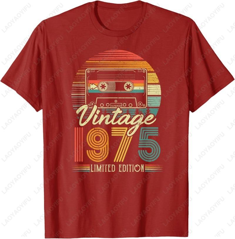 1975 Vintage Birthday Retro Men Women Gift TShirt Summer Casual Comfortable Graphic Tshirts Classics Funny Cotton Streetwear