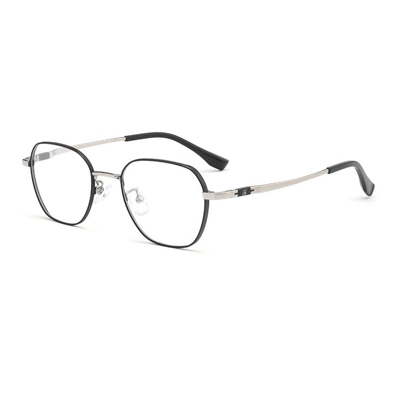 Bestfen BW9905B Retro Polygonal Titanium Wide Rim High-Power Myopia Eyeglass Frame