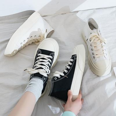 Canvas Shoes Female Student High-Top Platform Big-Headed Shoes Female Korean Version Versatile Casual Harajuku Street Shooting Tide Board Shoes