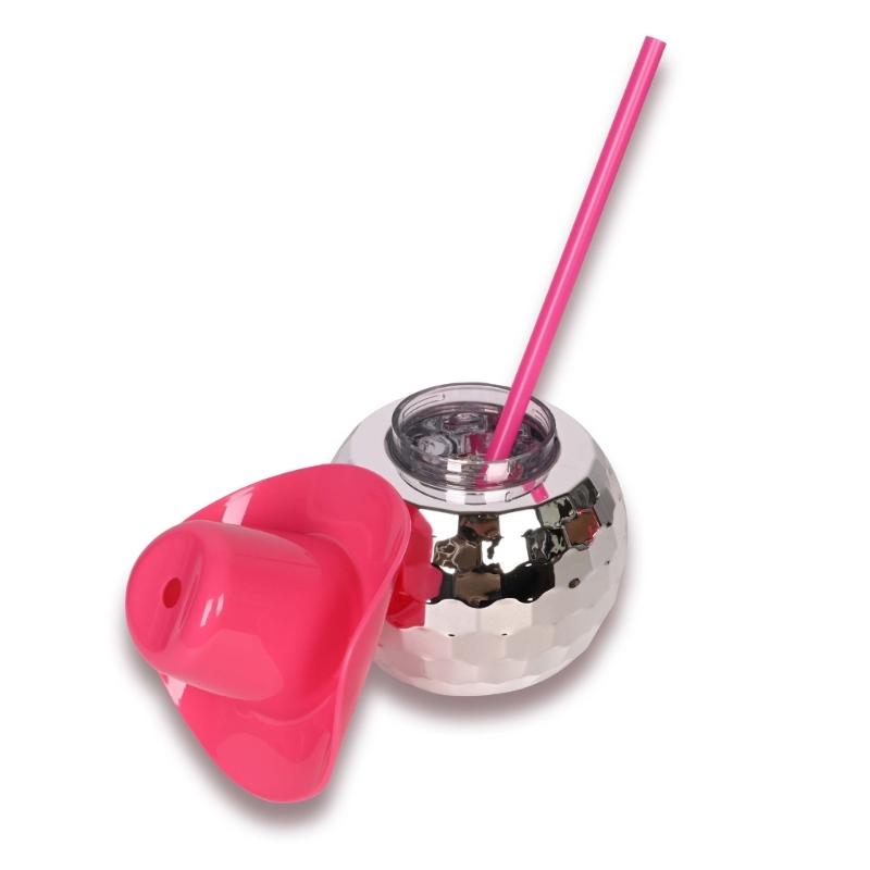 Mirror Discos Balls Cups Cocktails Cup with Straw Discos Party Supplies Wine Cocktails Glass Drinking Syrups Teas Bottle