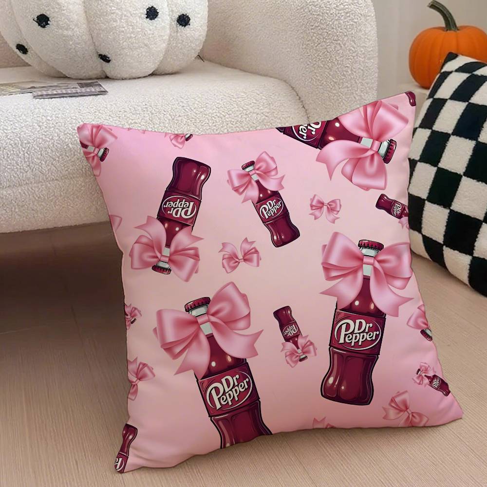 Fashion Hot D-Dr PepperS Pillow Case Anti-dustmite Pillowcase Invisible Zipper Silky Short Plush Sofa Cushion Cover