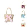 Stylish Children's Straw Bag With Cute Bow Trendy Shoulder Crossbody Design For Kids