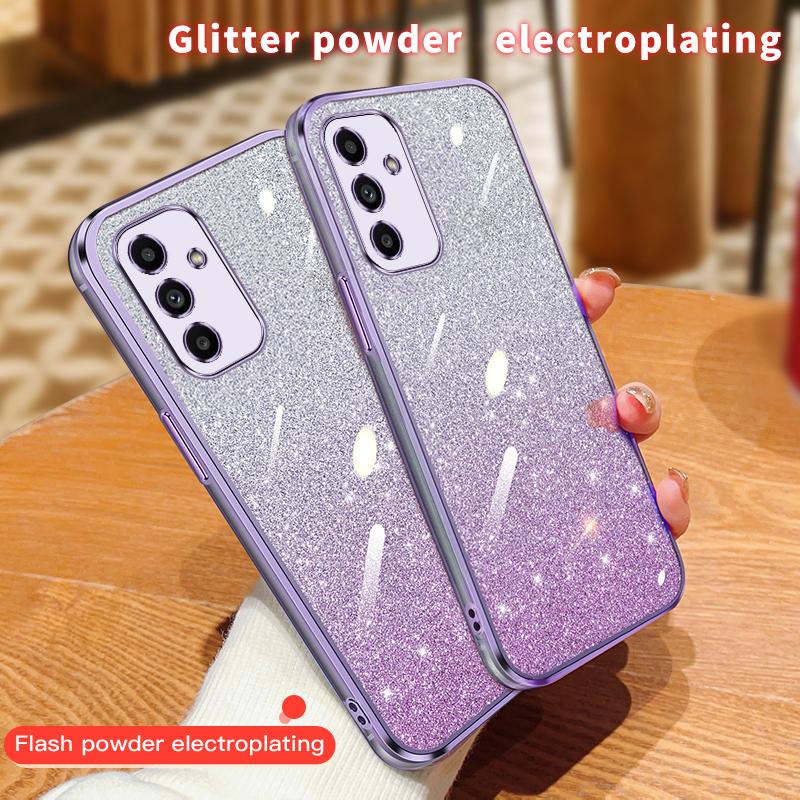 A04E A12 5G Luxury Glitter Silicone Case For Samsung galaxy A15 54 A25 34 A35 A55 A05s A14 16 A53 A52 Shockproof Back Cover Case