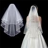 1pc White Simple Ribbon Edge Soft Tulle Wedding Veils with Comb Marriage Wedding Accessories