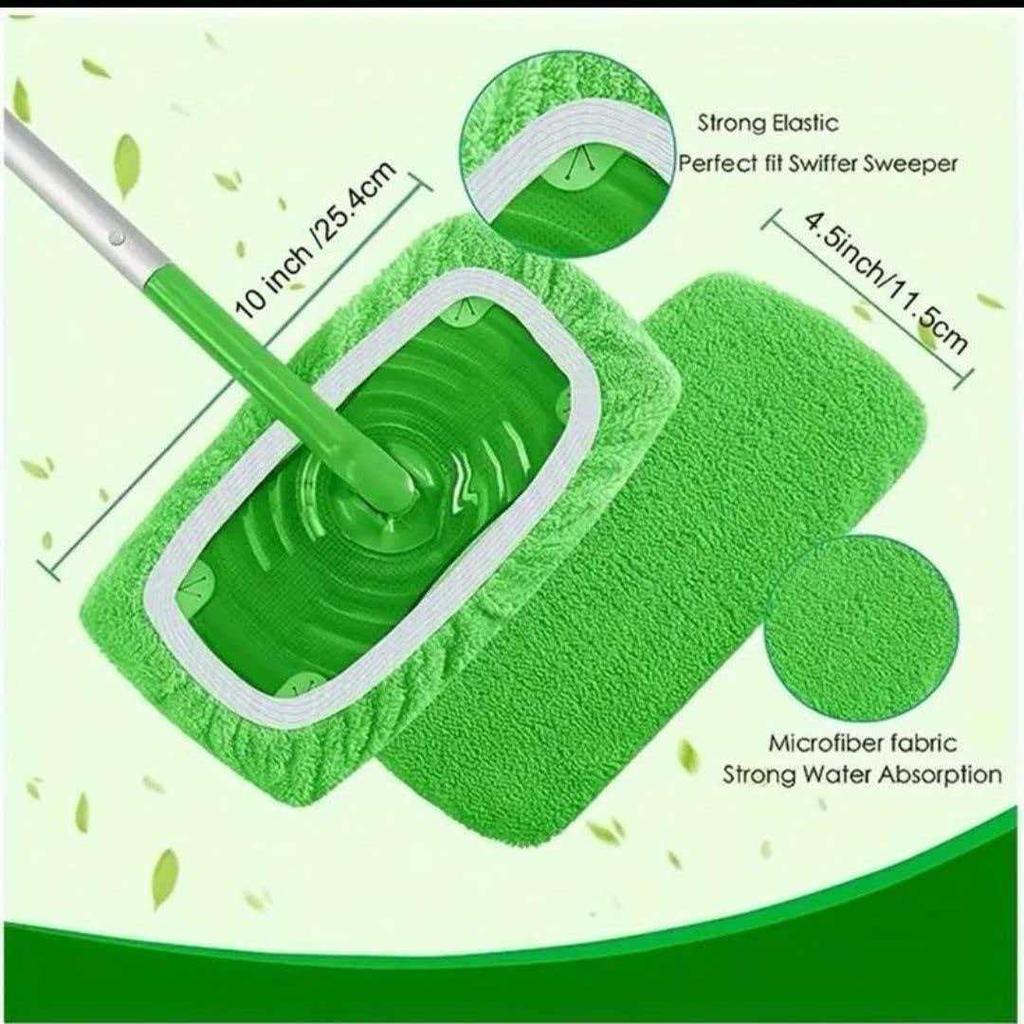 Reusable Coral Fleece Mop Pads Replacement for Swiffer, Washable Wet Dry Flat Mop Refill Covers for Floor Cleaning